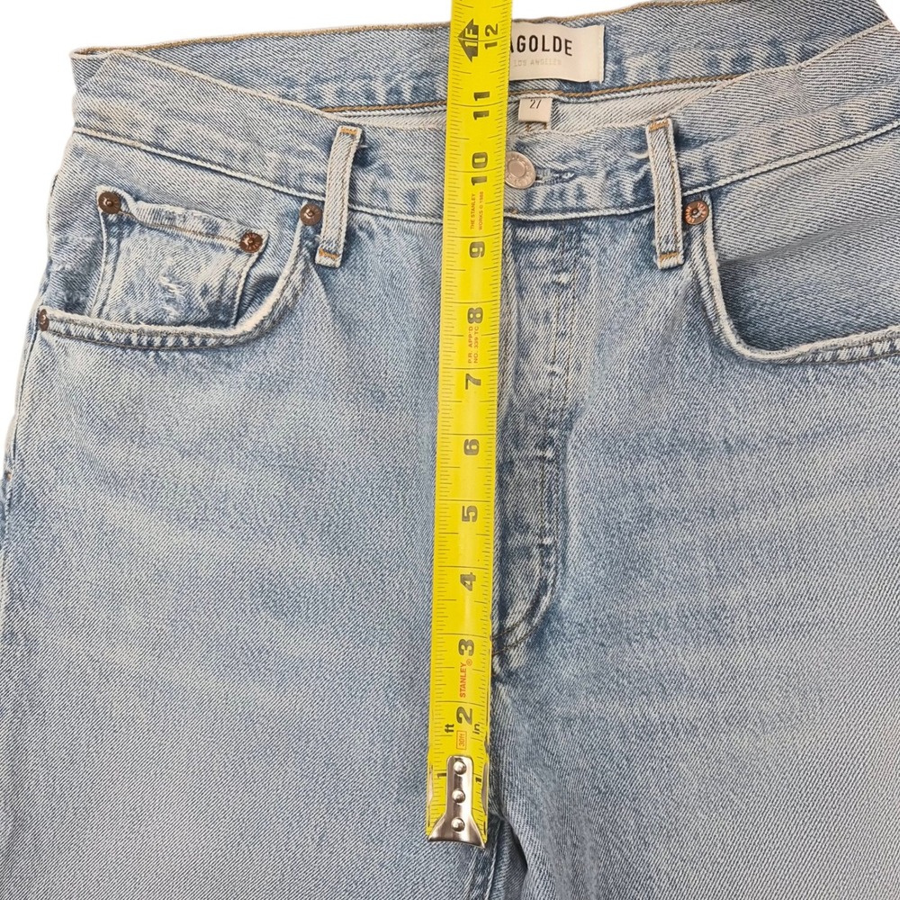 AGOLDE Ripley High Rise Straight Leg Jeans Light Wash Blue Size 27 A141-1141 - Picture 10 of 12